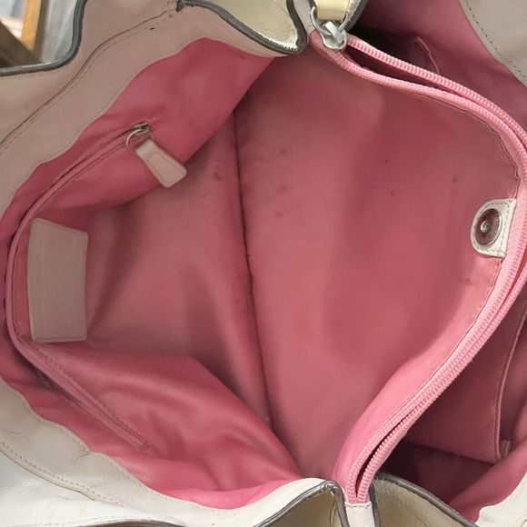 COACH Penelope Cream Off White Handbag Satchel Tote Shoulder Bag Silver Hardware - Picture 12 of 12